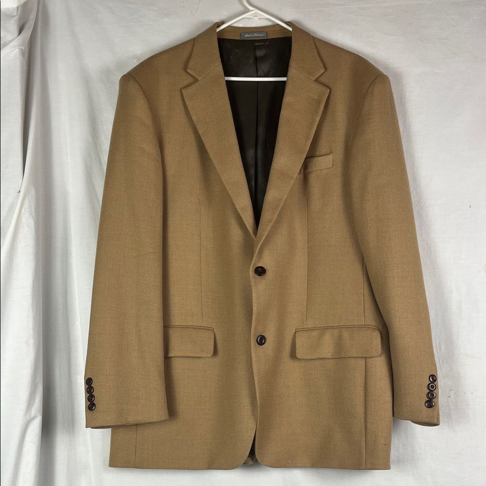 Oscar De La Renta Light Brown Wool Men's Blazer